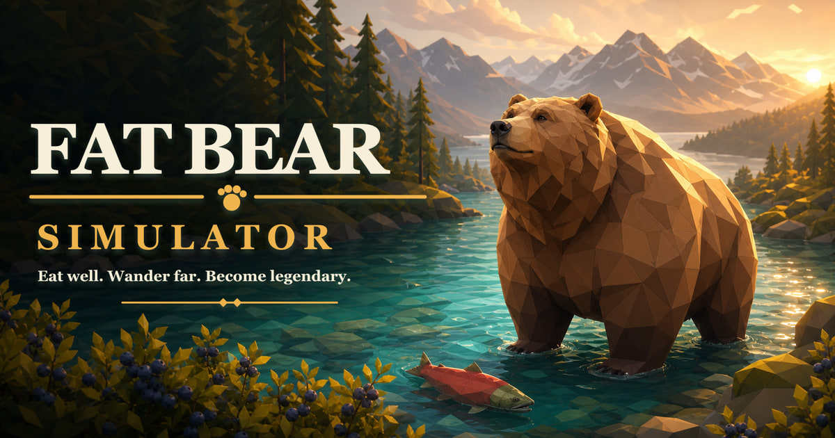 A brown bear catching a salmon in Fat Bear Simulator